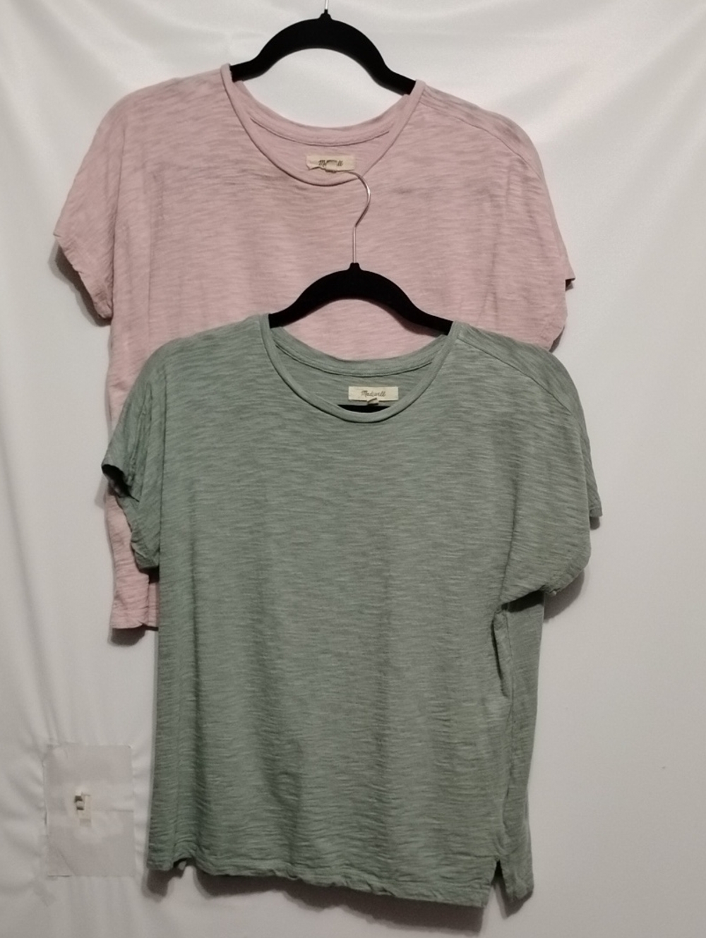 Madewell Short Sleeve Tee Duo — Sage Green & Dusty Pink (2) Bundle